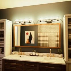 Kenroy Carleigh 4-Light Vanity In Matte Black And Antique Brass -Home Decor Store 63694400 8