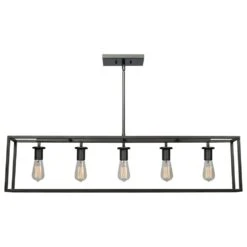 Kenroy Cubed 5-Light Island Light In Graphite