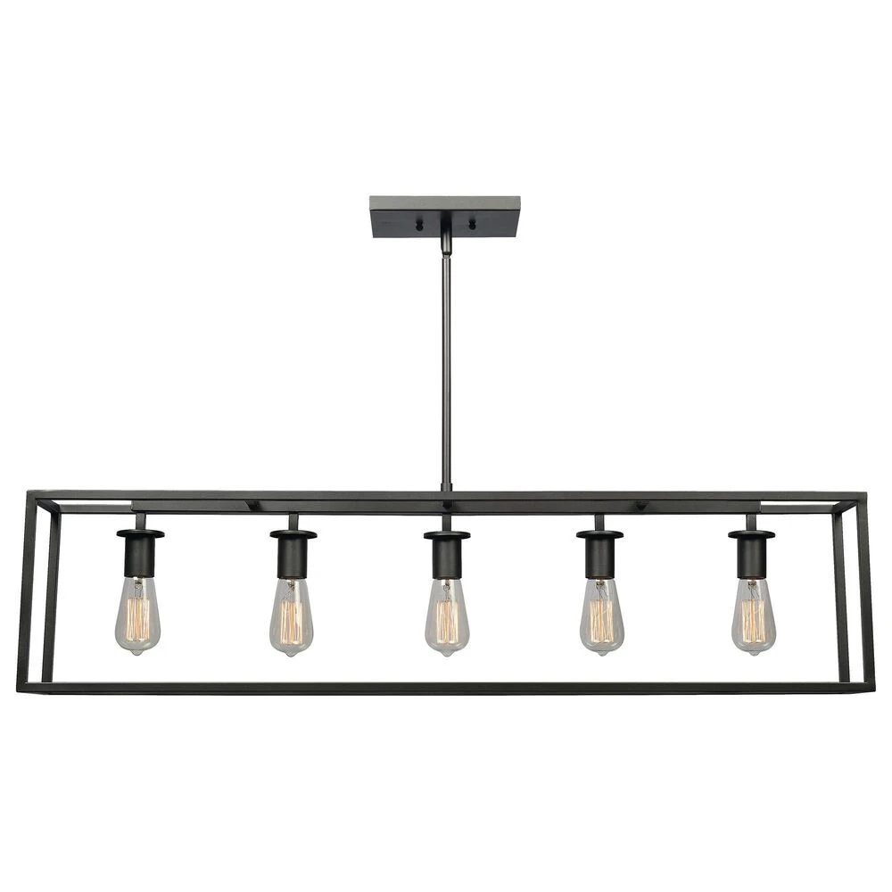 Kenroy Cubed 5-Light Island Light In Graphite 3 Kenroy Cubed 5-Light Island Light In Graphite