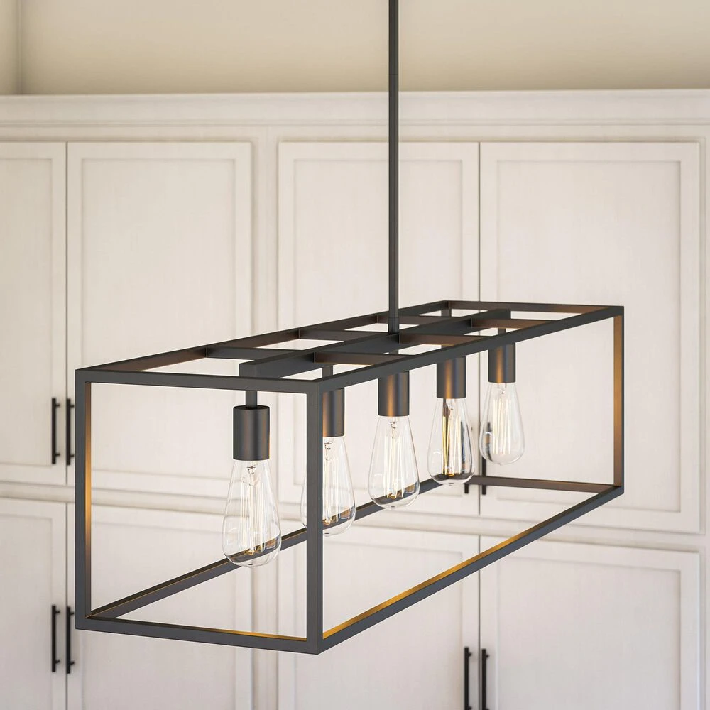 Kenroy Cubed 5-Light Island Light In Graphite 4 Kenroy Cubed 5-Light Island Light In Graphite - Image 2