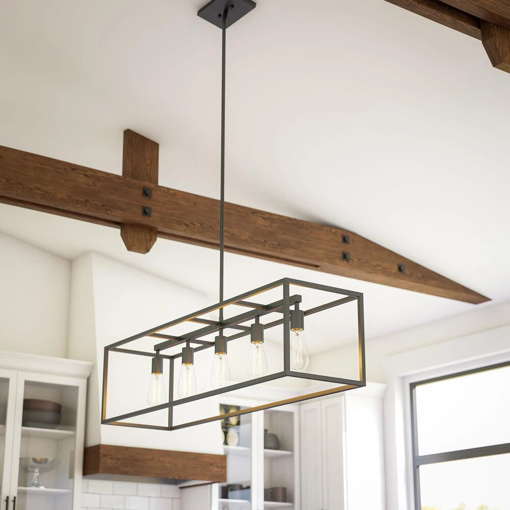 Kenroy Cubed 5-Light Island Light In Graphite 8 Kenroy Cubed 5-Light Island Light In Graphite - Image 6