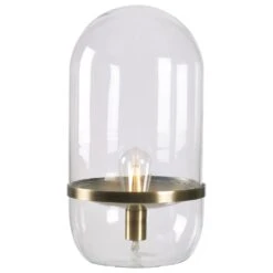 Kenroy Braxton Accent Lamp In Antique Brass And Clear