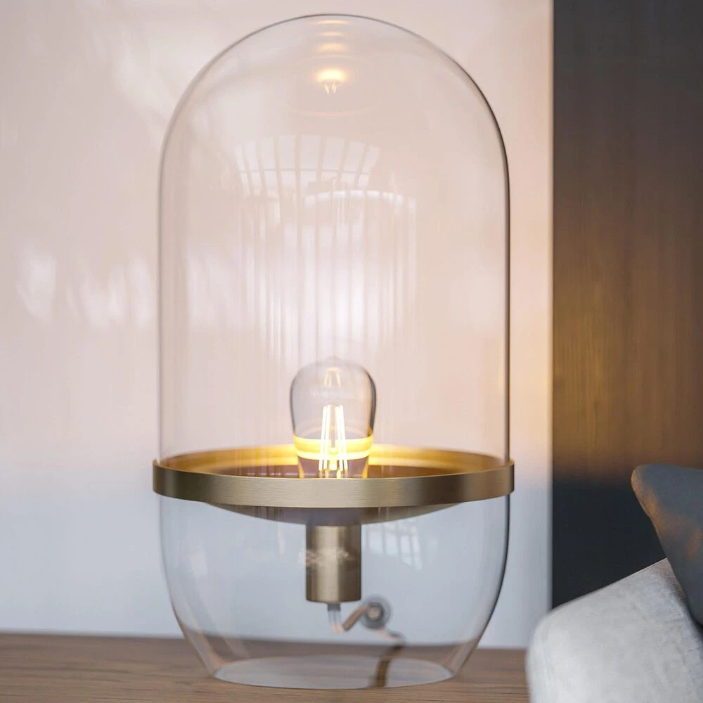 Kenroy Braxton Accent Lamp In Antique Brass And Clear 4 Kenroy Braxton Accent Lamp In Antique Brass And Clear - Image 2