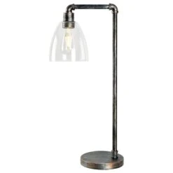 Kenroy Steam Fitter Desk Lamp In Grey