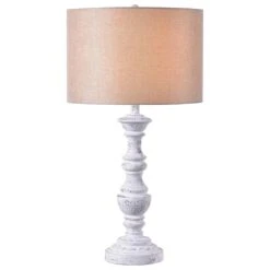 Kenroy Georgia Table Lamp In Chalk White