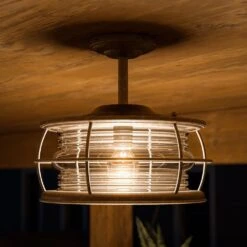 Kenroy Beacon 1-Light Convertible Flush In Flint 12 Kenroy Beacon 1-Light Convertible Flush In Flint -Home Decor Store 63694855 3