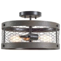 Kenroy Cozy 2-Light Semi-Flush Mount In Oil Rubbed Bronze